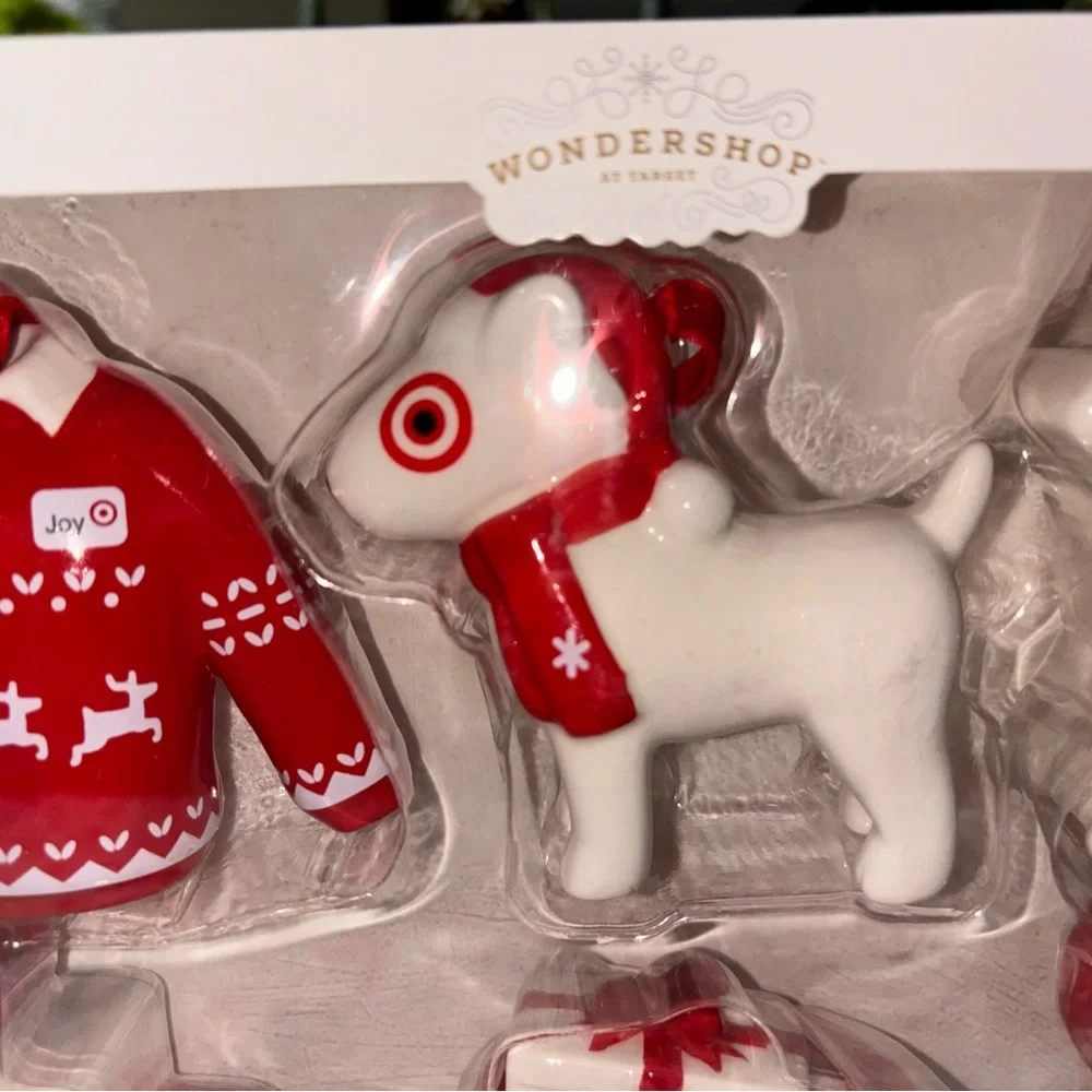 Target Themed Ceramic Ornament Set HTF